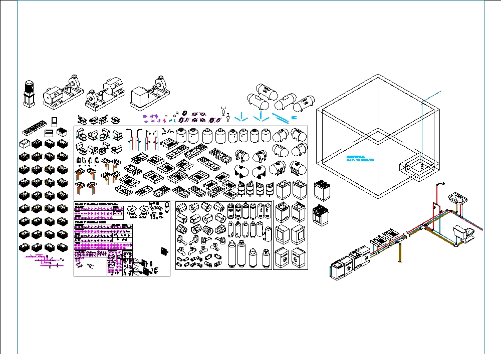 Isometric sanitary furniture