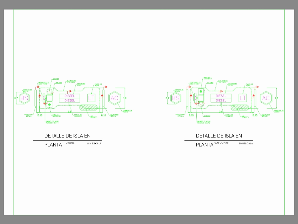 Detail of gasoline filling stations