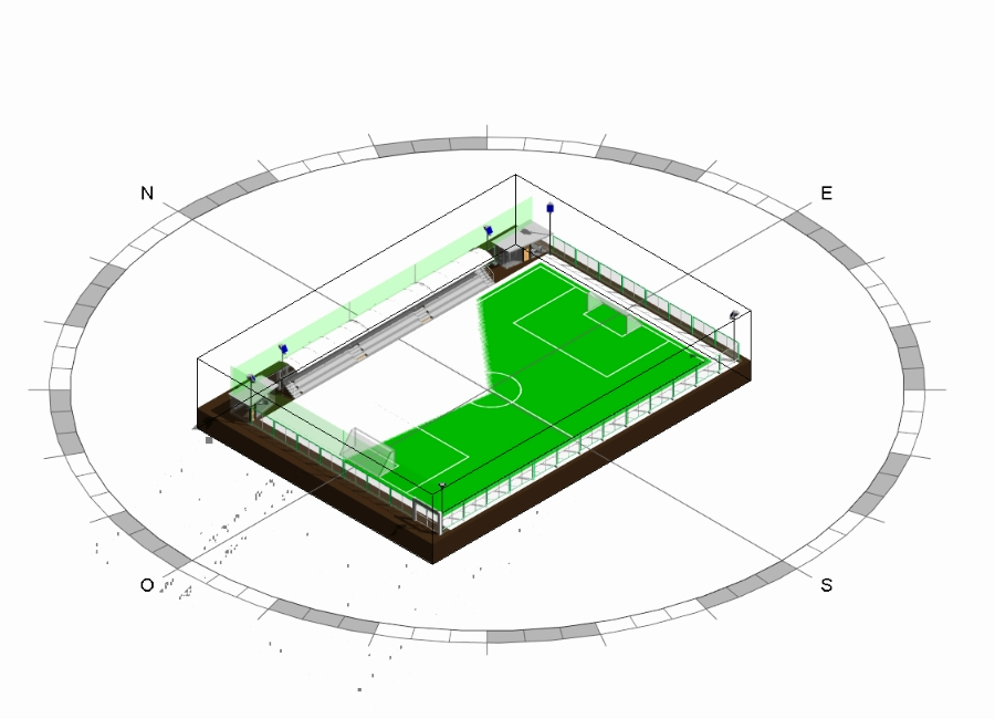 Synthetic grass sports field