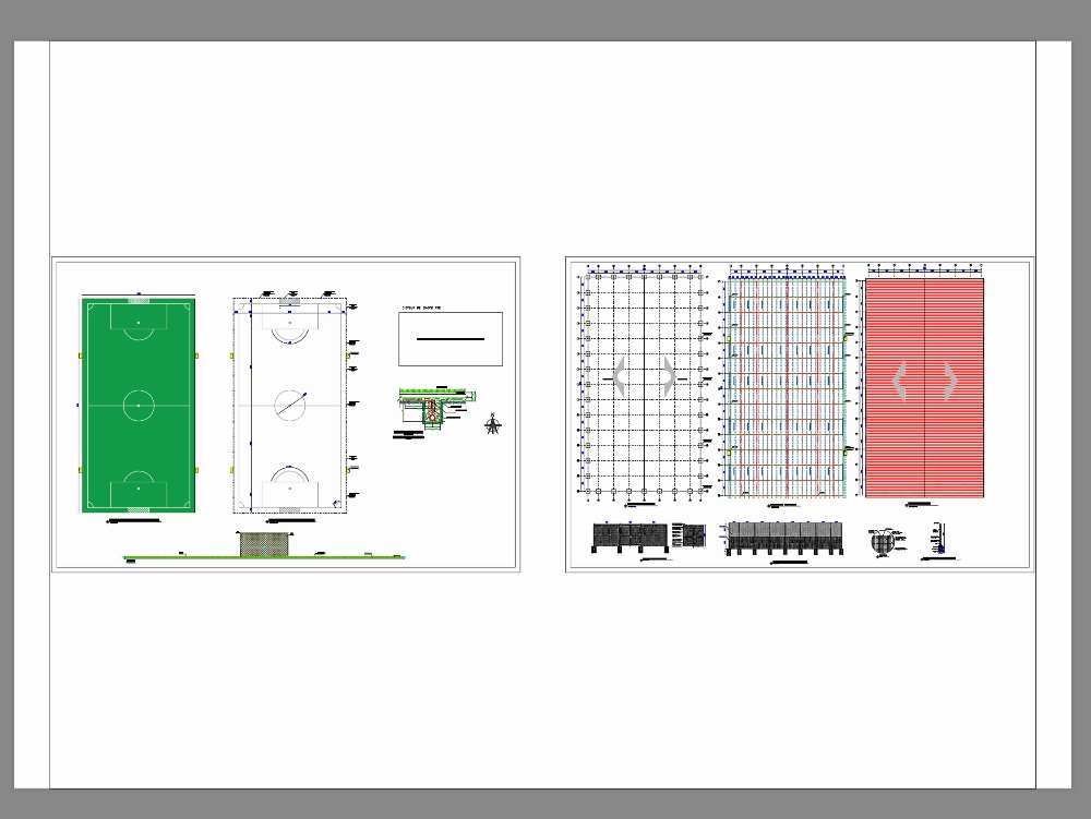 Synthetic grass soccer field