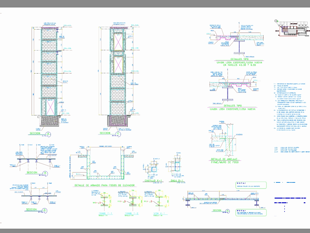 Elevator structure; foundation