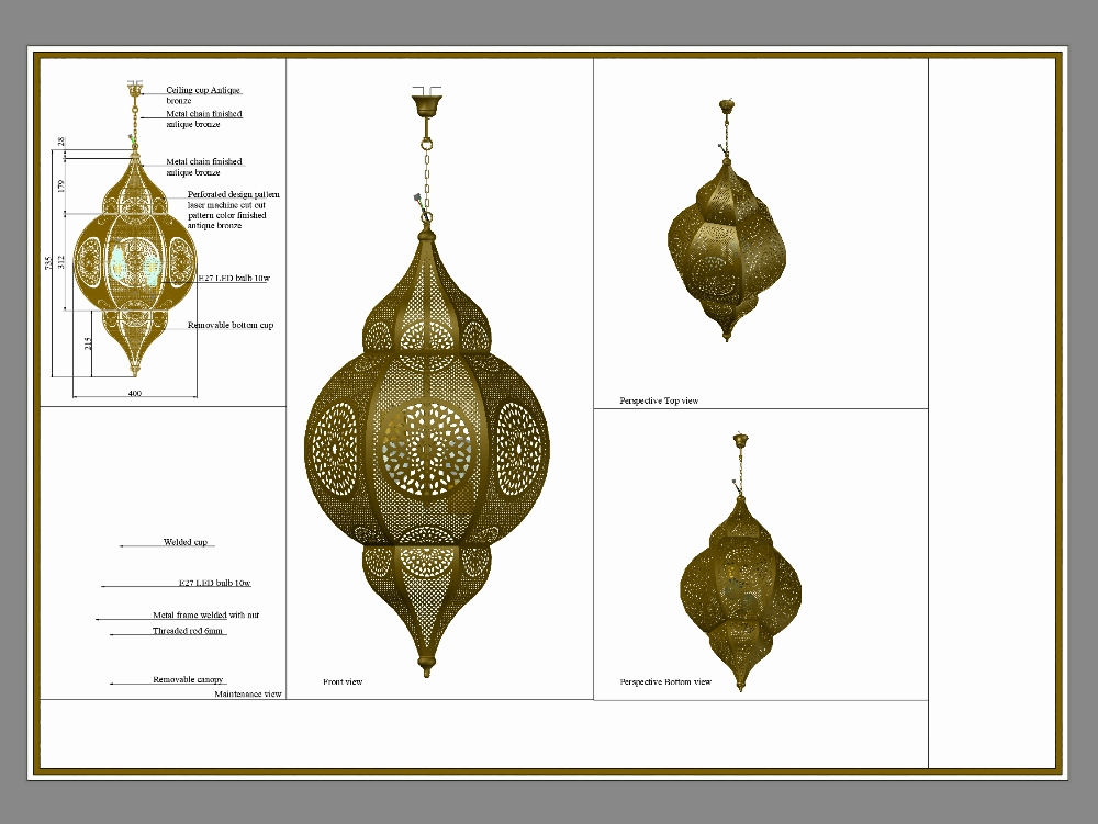 Lampe à suspension marocaine 