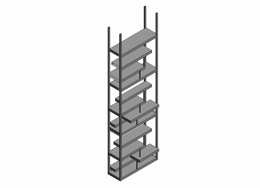 Modern shelving steel with wood