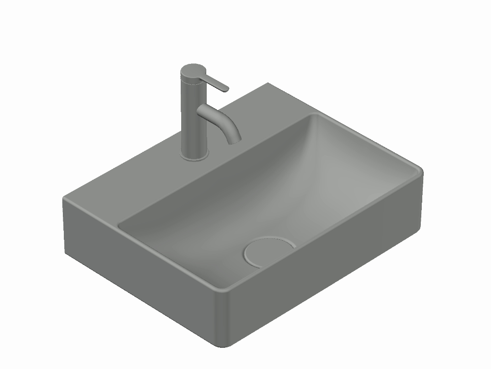 Lavabo carré de marque Duravit.