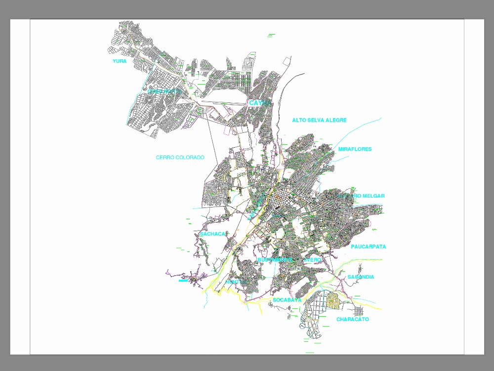 Cadastre sans lots de la ville d'Arequipa