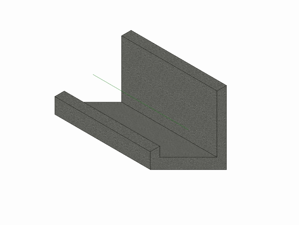 Rectangular ditch with one side for curb