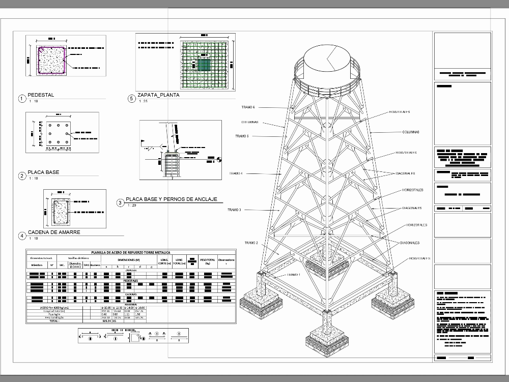Tower and reserve tank 20 m3