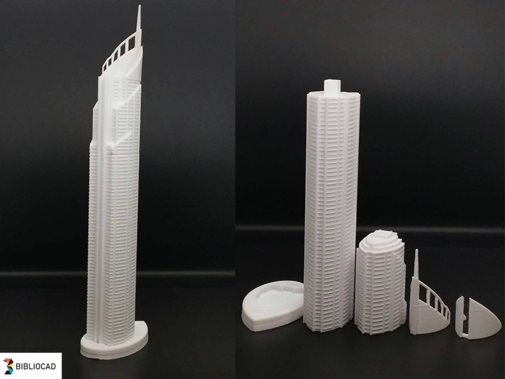 Q1 Tower – Sammlermodell im Maßstab 1:1000