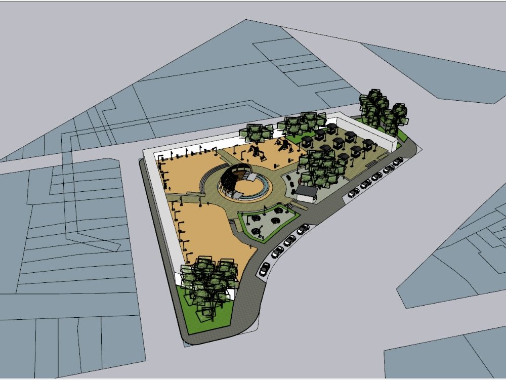 Modelo 3d de un parque