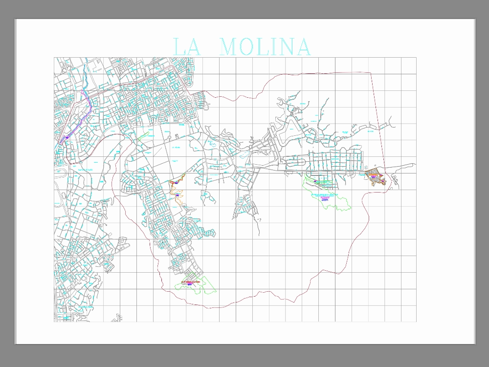 District map of La Molina, Lima.