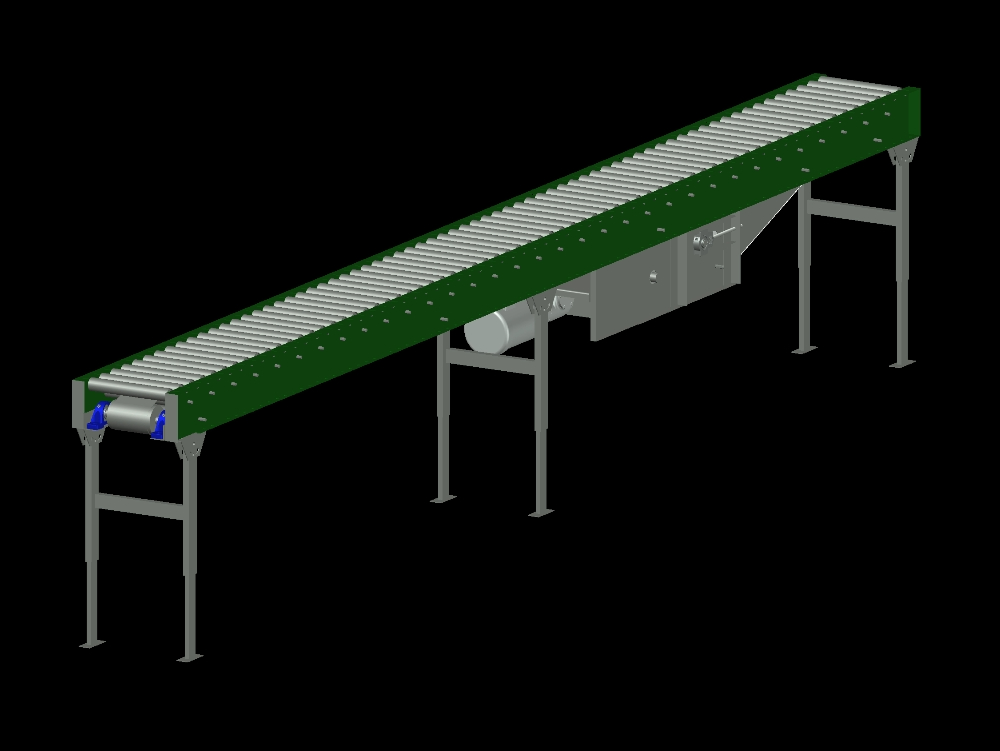 3D conveyor with complete part and motor.