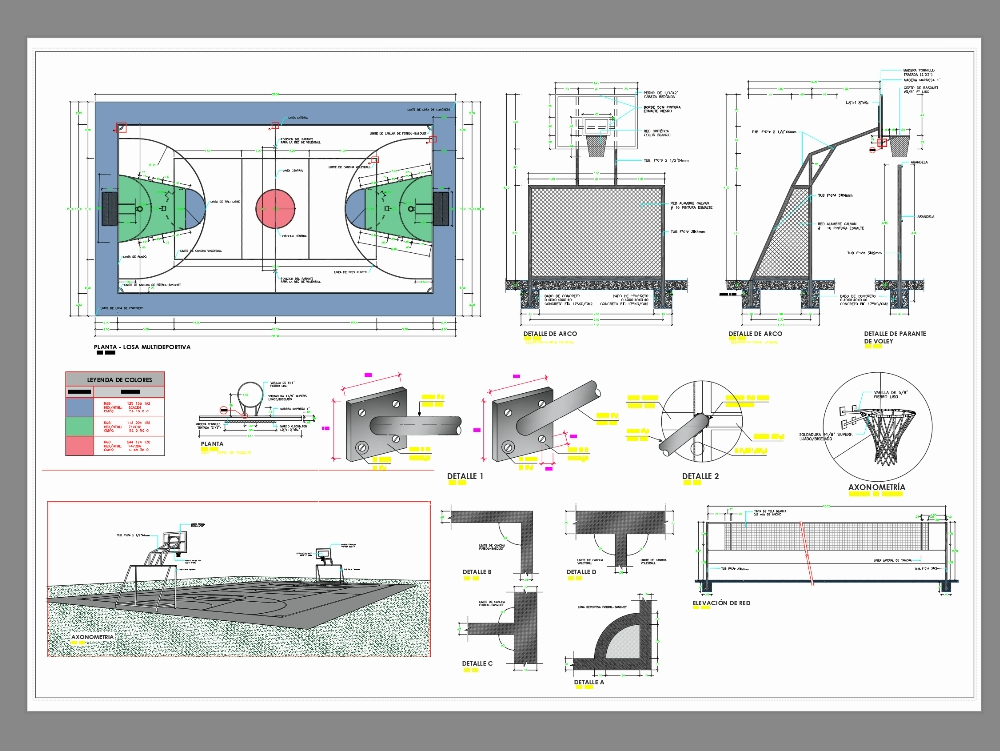 Construction details of sports slab