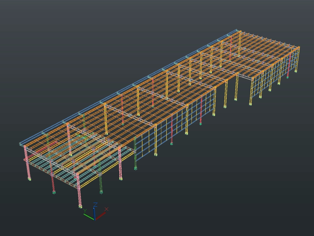 Estructura de acero con detalles 3d