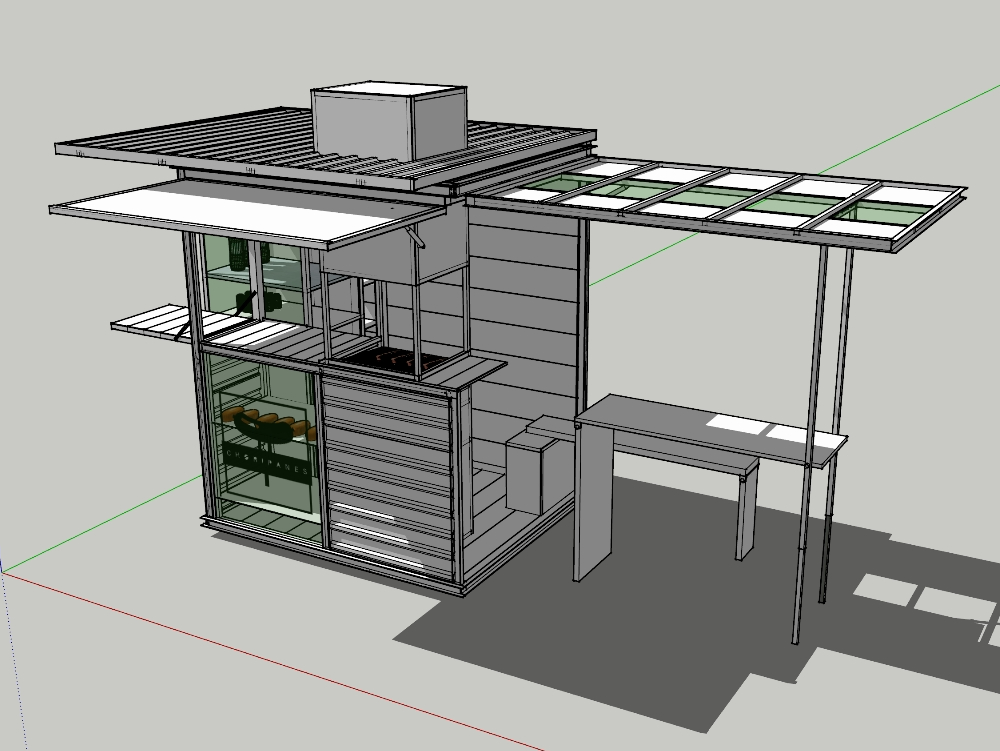 Food sales module with shelves