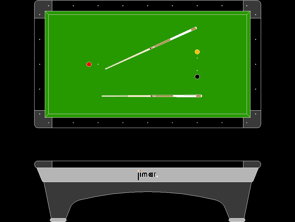 Professional 3-cushion pool table
