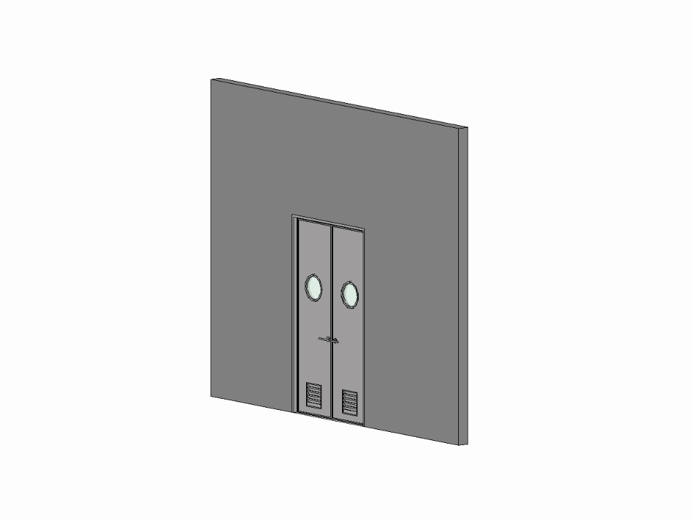 Family of metal swing doors with viewer