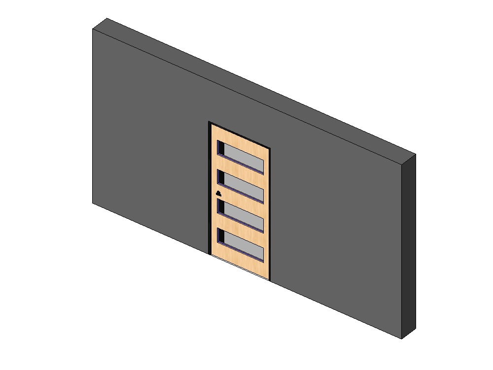Entrance door with horizontal visors