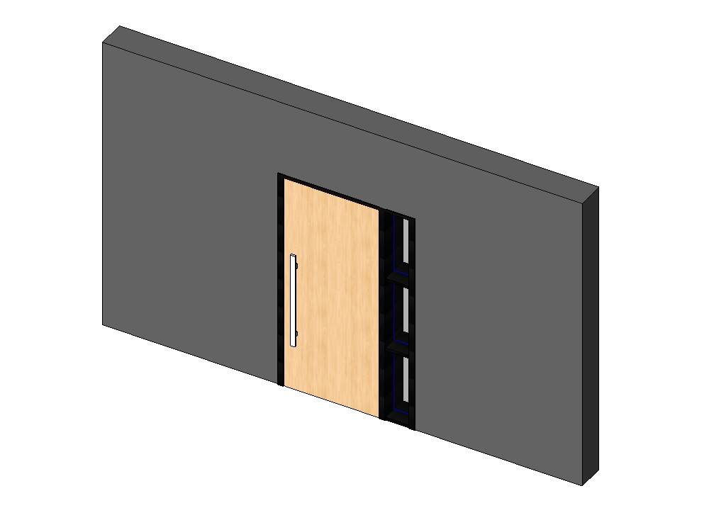 Entrance door with vertical viewer