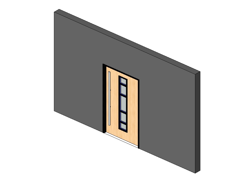 Entrance door with central vertical viewer