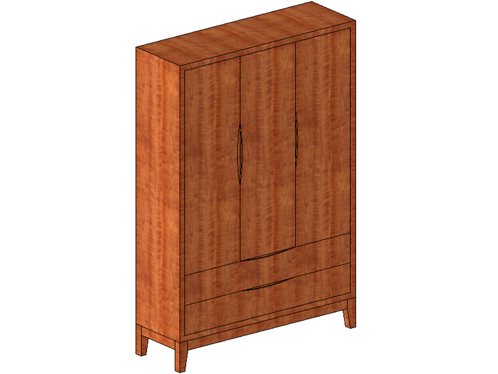 Wooden closet with raised base