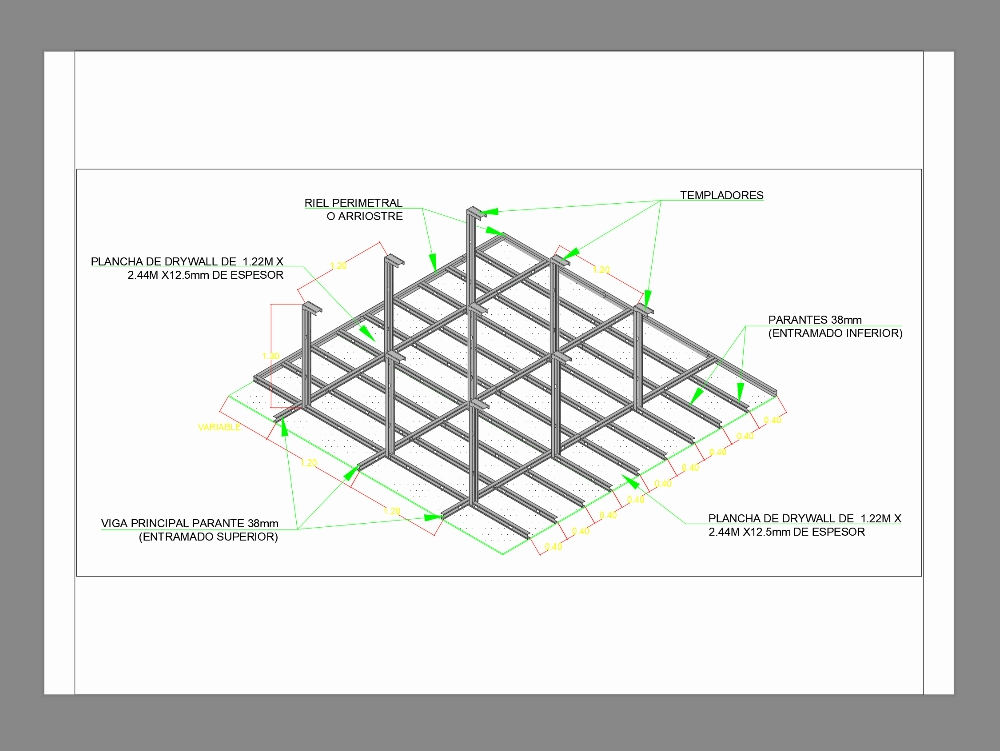 Modulación cielorraso drywall