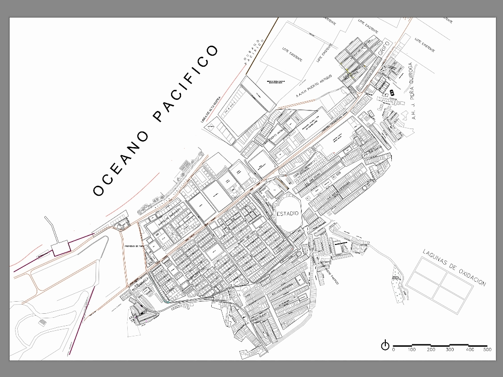 Plano catastral de los organos piura