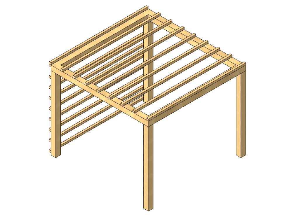Pérgola cuadrada de madera