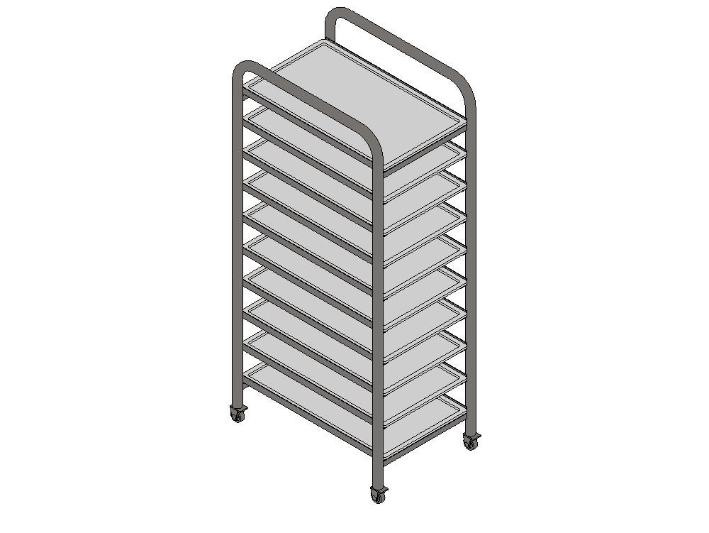Kitchen trolley with trays