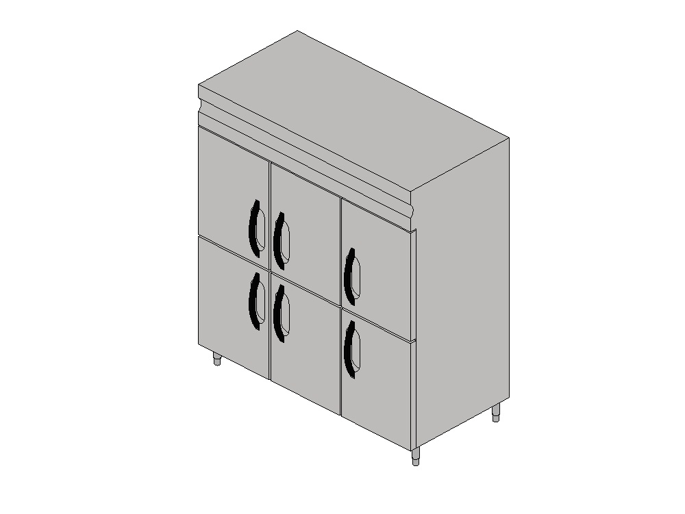 6-door commercial refrigerator