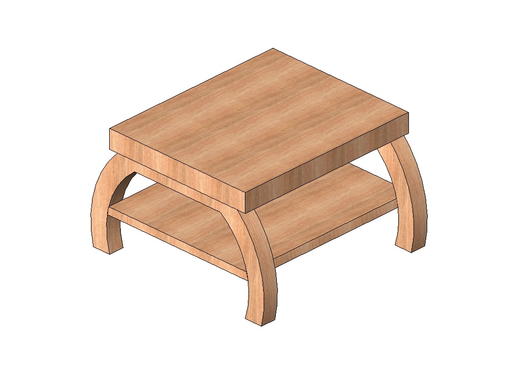 Mesa auxiliar con patas curvas