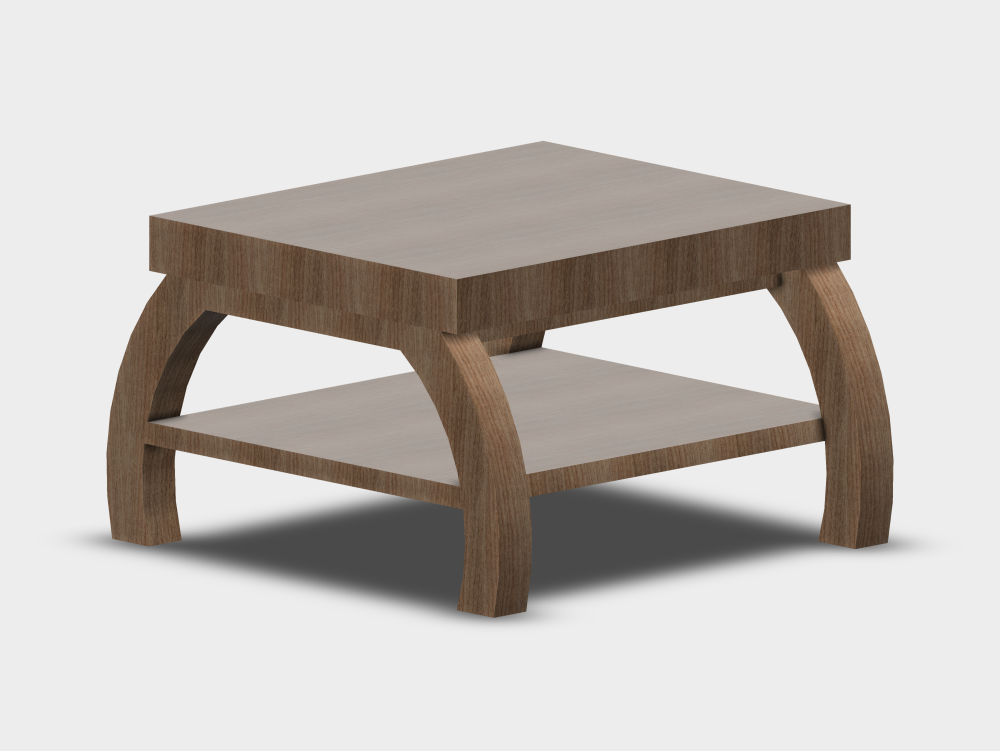 Mesa auxiliar con patas curvas