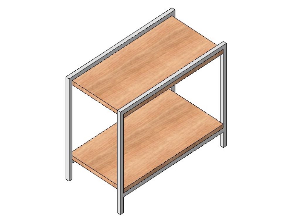 Mesa auxiliar con doble estante