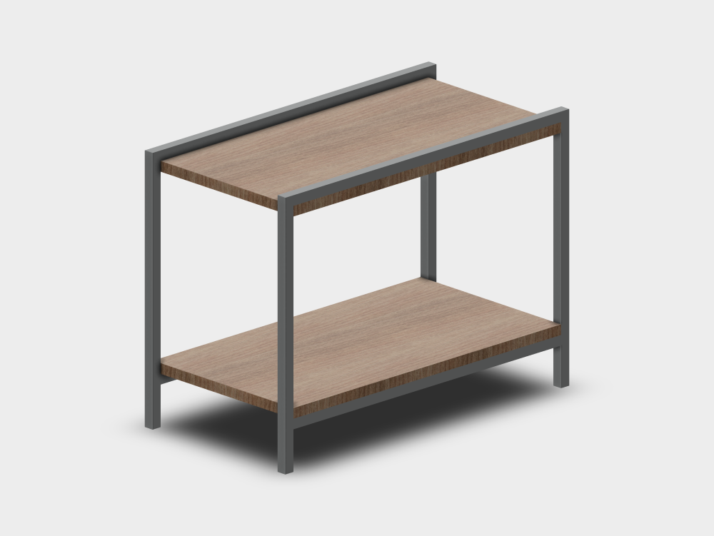 Mesa auxiliar con doble estante