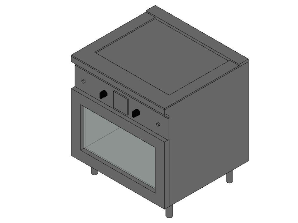 Horno industrial con puerta de vidrio