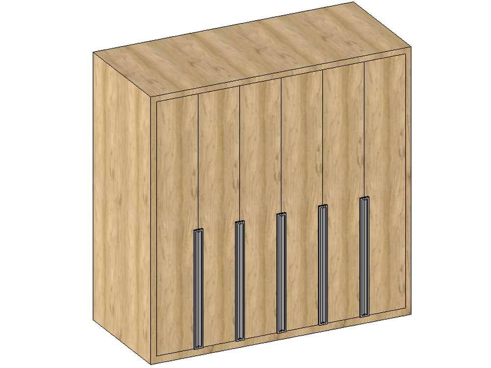 Wooden closet with multiple doors