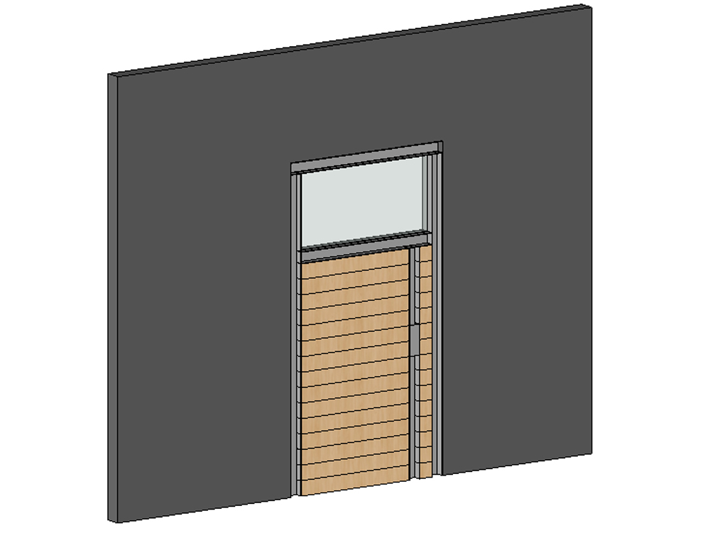 Entrance door with horizontal viewer