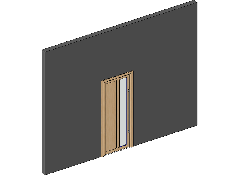Puerta de ingreso con visor vertical