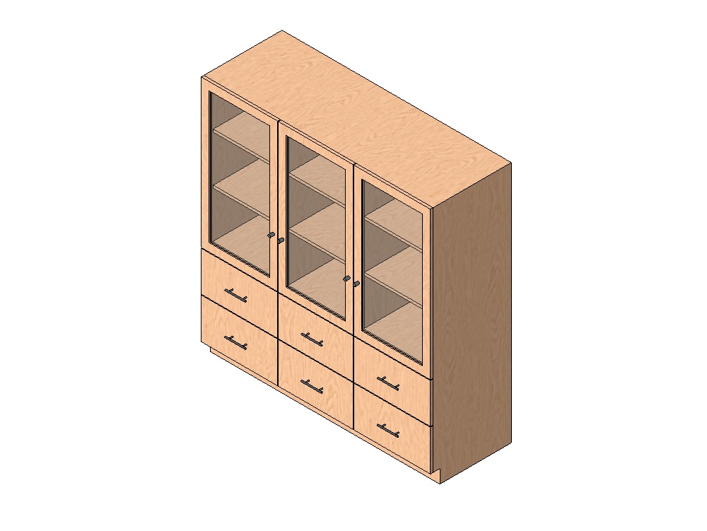 Sideboard with display case and drawers