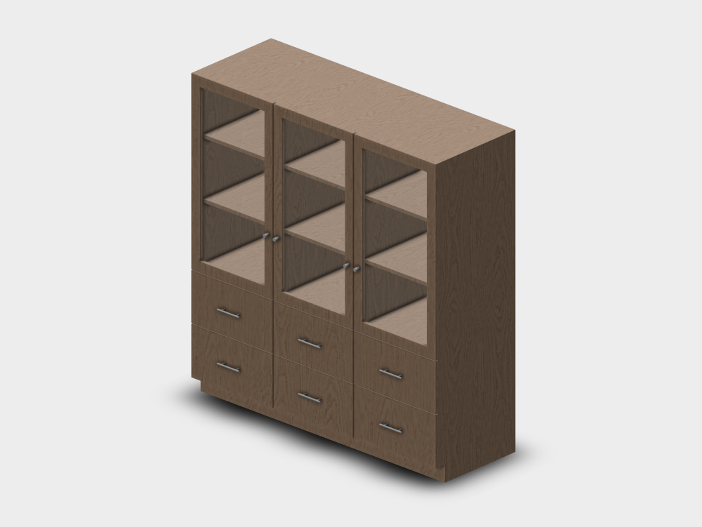 Buffet avec vitrine et tiroirs