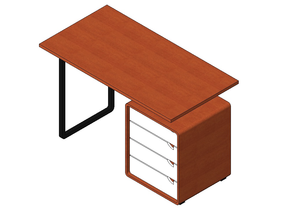 Office desk with integrated drawers