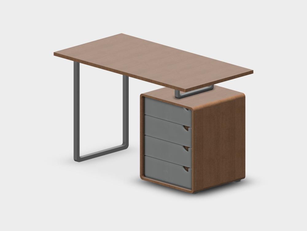 Bureau avec tiroirs intégrés