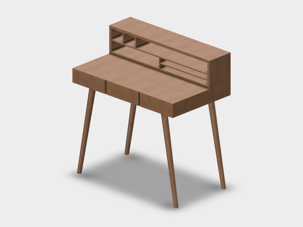 Mesa com prateleiras