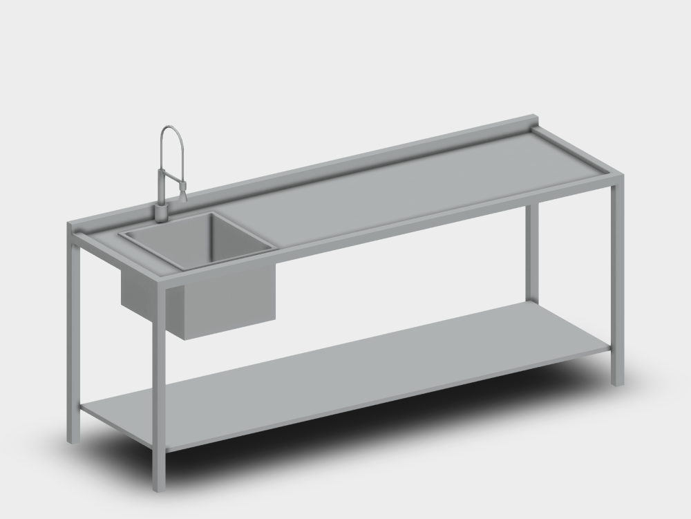 Mesada industrial con bacha