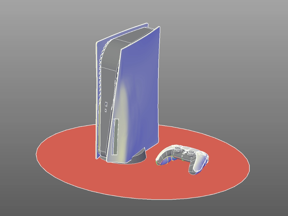 Play Station 5 console and controller modeled in 3D