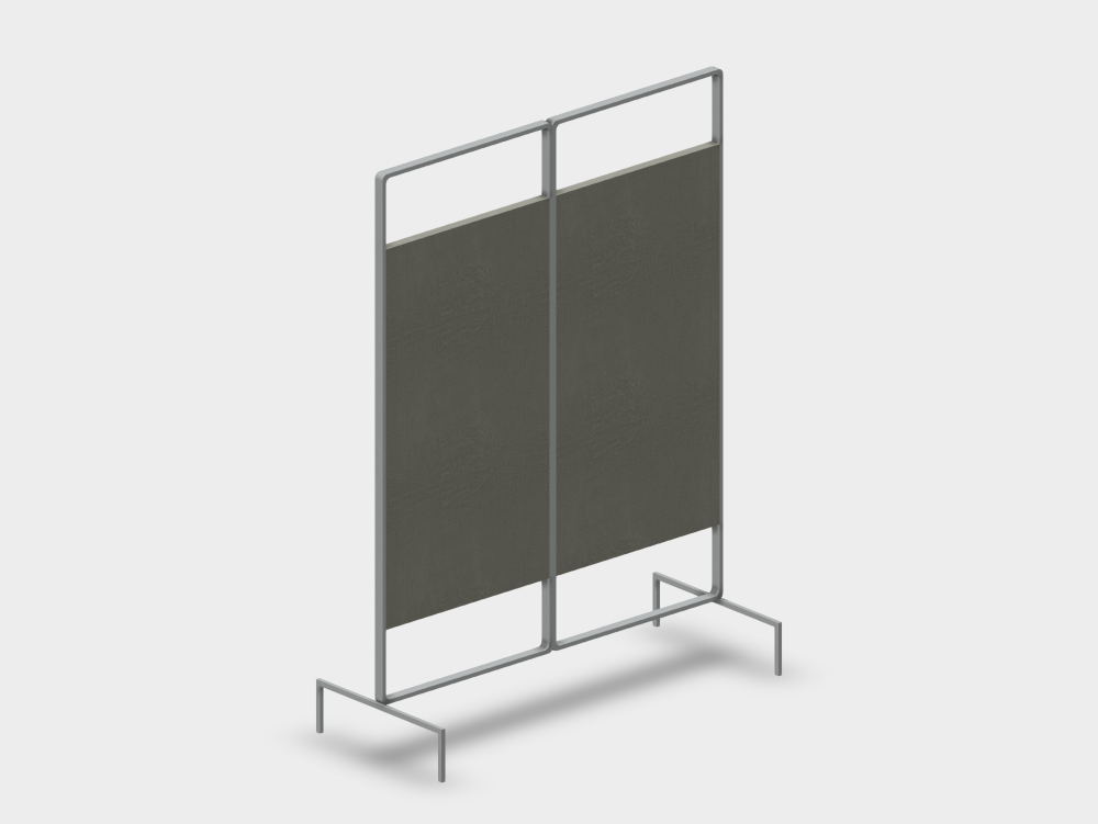 Metal medical screen with fabric