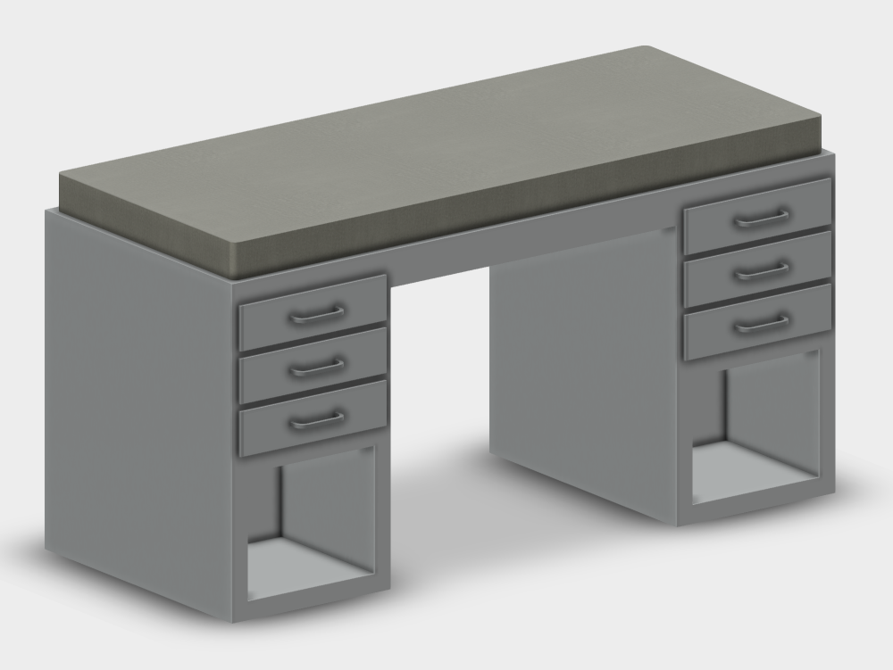 Medical stretcher with double drawers
