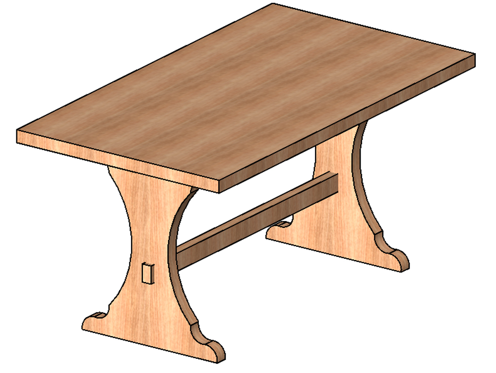Mesa rectangular de madera