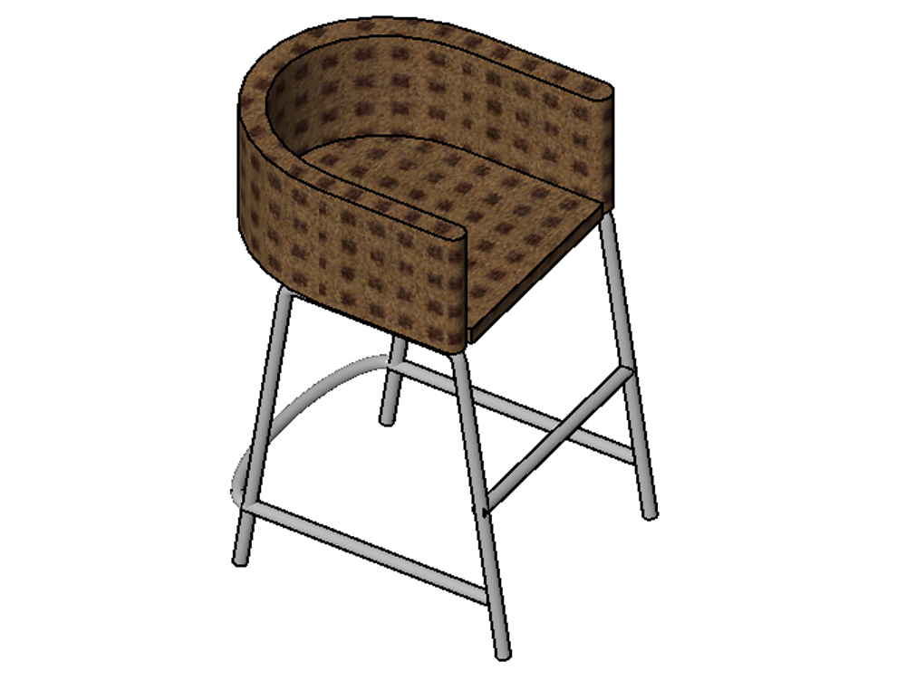 Tabouret à dossier courbé