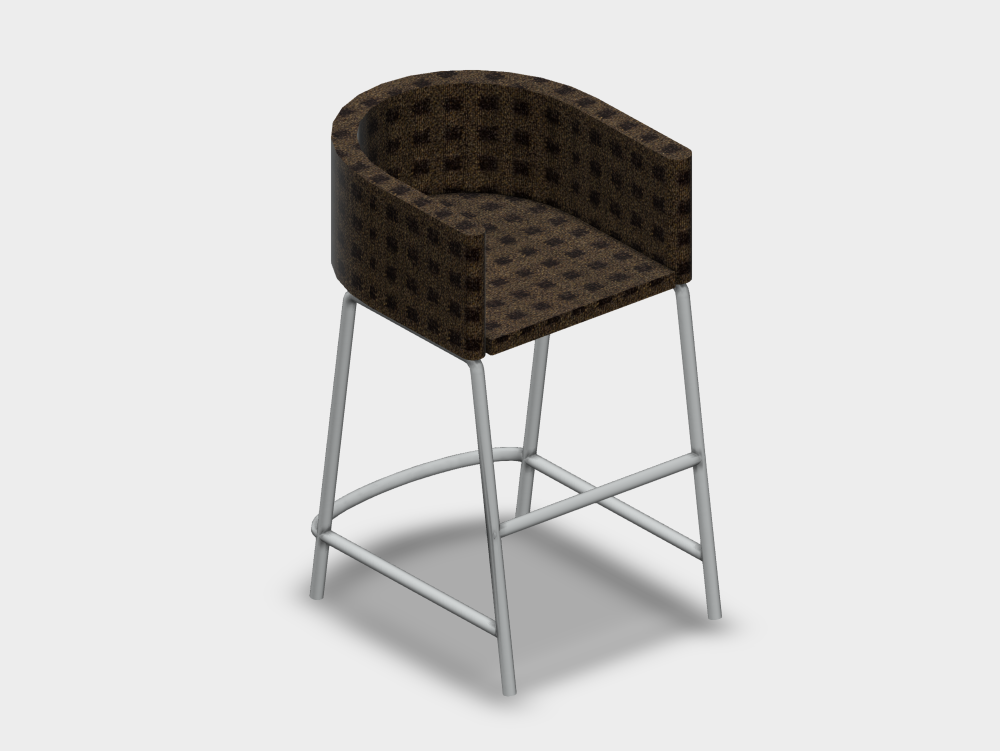 Tabouret à dossier courbé