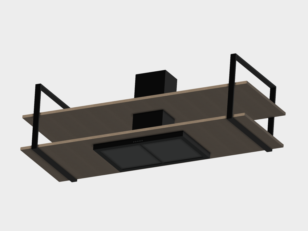 Suspended Shelving with Extractor Hood